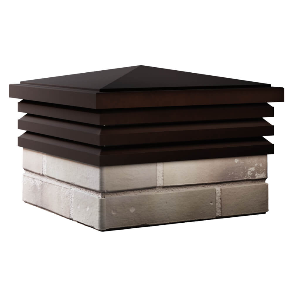 Колпак Zking Бона ХайТек Коричневый на столб 1.5х1.5 кирпича (385х385мм) в Барнауле фото