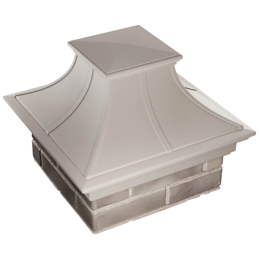 Колпак Zking Монблан Премиум Бежевый на столб 1.5х1.5 кирпича (385х385мм) в Барнауле фото