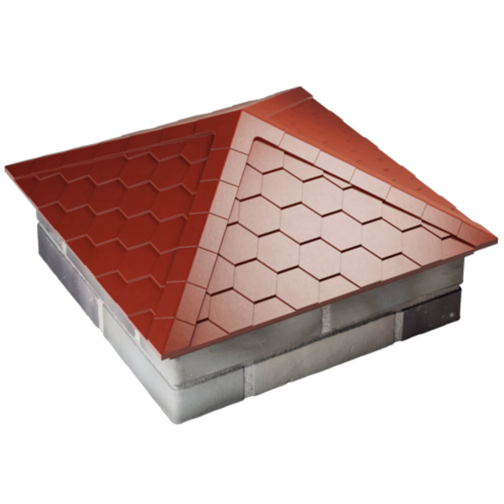 Колпак Zking Эверест Красный на столб 2х2 кирпича (535х535мм) Барнаул фото